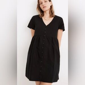 Madewell Linen-Blend Alexandra Button-Front Mini Dress